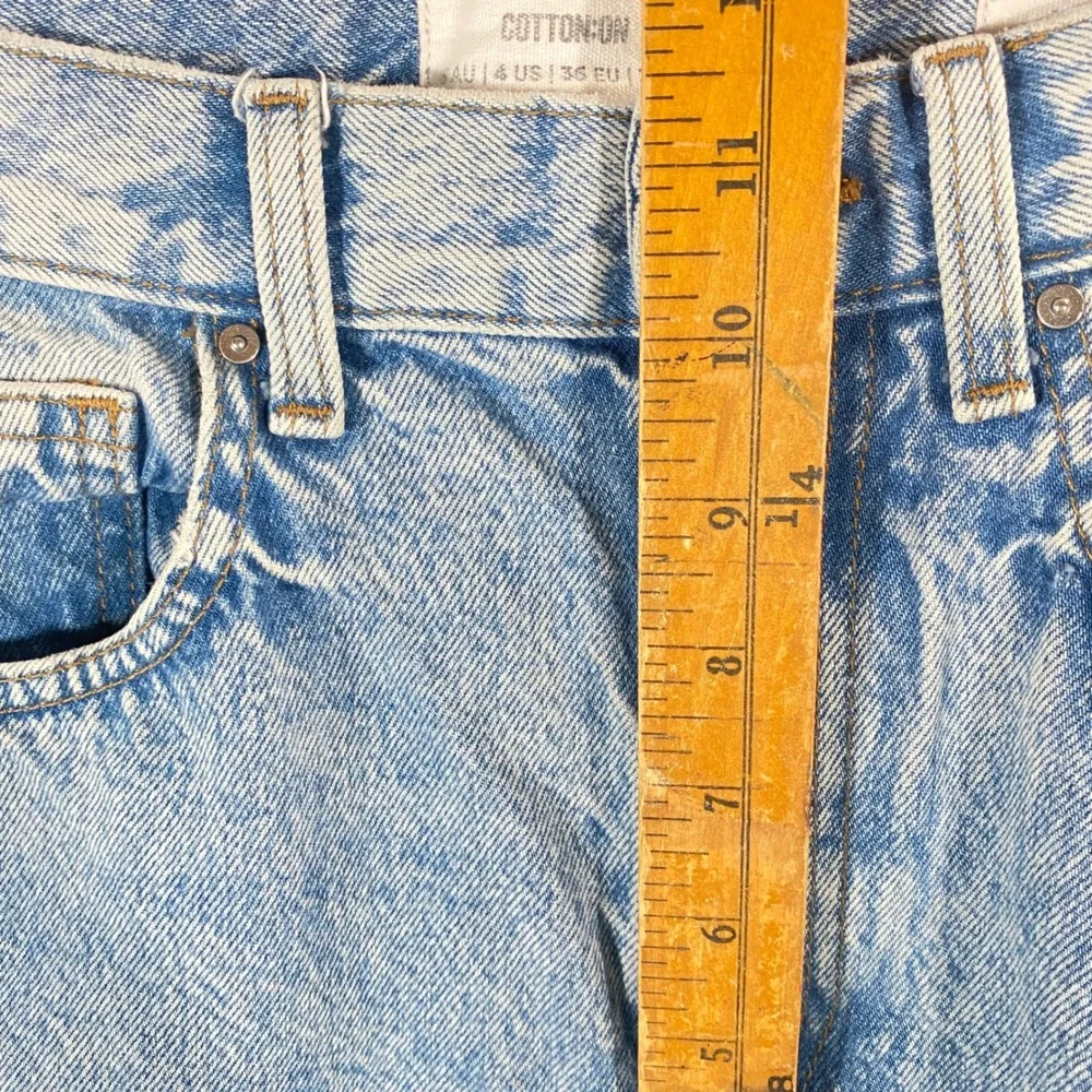 Cotton On 90s Distressed Acid Wash Loose Straight Leg Jeans Size 4 Grunge Y2K - Picture 6 of 6